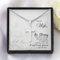 Stainless Cross Necklace For Wife w/ MC