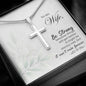 Stainless Cross Necklace For Wife w/ MC