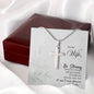 Stainless Cross Necklace For Wife w/ MC